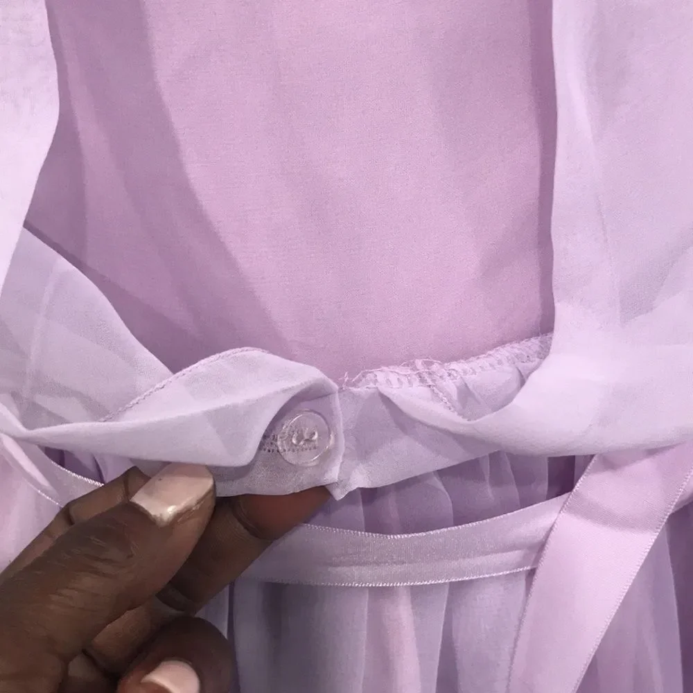 Vintage 70s Lavender Sheer Dress and Jacket